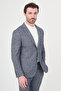 Gray Slim Fit Mono Collar Trousers Drawstring Linen Men's Suit Navy Blue - 45475.26Y - 5