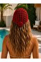 Knitted Beach Beanie with Rose Detail