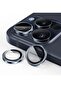 Camera Lens Protector for iPhone 15 Pro 6.1-Inch and iPhone 15 Pro Max 6.7-Inch, 9H Tempered Glass Metal Individual Ring Cover, HD Clear, 3-Pack (Blue)