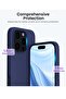 Premium Soft Liquid Silicone Case for iPhone 16 Pro – Silky Soft Touch Full-Body Protective Bumper (Dark Blue) - 3