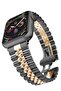 Replacement Band for Apple Watch Ultra 49mm/45mm/44mm/42mm, Stainless Steel (Black+Rose Gold) - 2