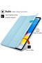 Smart Auto Wake/Sleep Cover with Built-in Pencil Holder - Trifold Case for iPad 10th Gen - Aqua - 3