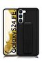 Samsung Galaxy S24 FE Case Cover - Magnetic Car Holder Silicone Grip Case with Wrist Strap