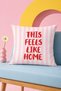 Colorful Text Printed Striped Decorative Throw Pillow Cover Modern Pop Art Decor 43X43 cm - 6