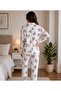Seasonal Viscose Buttoned White Women's Pajama Set - 4
