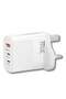 White Dual PD Port Wall Charger by DENX: Model M/DX222 - 3
