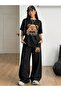 Unisex Surprise Moment Printed Oversize Tshirt and Baggy Sweatpants - Summer Two-Piece Tracksuit Set - 2