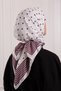 Floral Polka Dot Patterned Soft Scarf Burgundy - 8