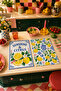 Sunshine Citrus Lemon and Blue Floral Summer Patterned Decorative Stylish 2-Piece Kitchen Towel Set 35X55 - 7