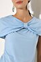 Stoned Sandy Fabric Cape Collar Blouse - 2