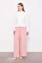 Powder Color Wide Leg Elastic Waist Trousers - 2