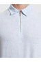 Light Blue Slim Fit Zippered Polo Collar T-Shirt 50321152-Vr003 - 6
