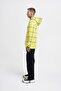 Men's Leather Applique Hooded Sweatshirt Neon Yellow - 6