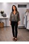 Hooded Sequin Mesh Jacket - Black