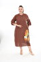 Women's Muslin Fabric Printed Plus Size Dress - 4
