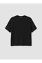 Two Mt Shop Quality Lcw Modest Black Interlock Plain Loose & Baggy Short Sleeve Women's T-Shirt - 5