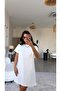 Ecru Crew Neck Basic Dress - 2