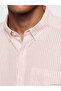 Regular Fit Striped Linen Blended Men's Shirt - 4