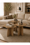 Zigon Coffee Table, Mushroom Hexagonal 3-Piece Zigon Coffee Table, Center Table Set, Atlantic Pine Top