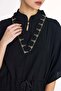 Black Long Pareo with Embroidery Detail on the Collar 1006 - 3