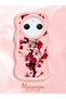 Redmi A3 Pro Compatible Case Camera Protector Pink Silicone Couple Phone Case Floral Pattern - 2