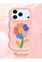 iPhone 17/18 Pro Max Compatible Case Camera Protector Pink Silicone Couple Phone Case Floral Pattern - 2
