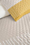 Yellow Striped Modern Young Room Single Pique Set - Geometric 160X220 cm Quilted Bedspread - 3