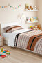 Brown Geometric Modern Young Room Single Pique Set-Black 160X220Cm Quilted Bedspread - 5