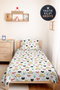 Adventurous Panda Figured Pastel Young Room Single Pique Set - Mint Yellow 160X220 cm Bedspread