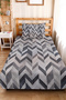 Gray Motif Geometric Young Room Single Pique Set - Anthracite Zigzag 160X220 cm Bedspread - 5