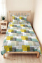 Geometric Yellow Young Room Single Pique Set - Mint Striped 160X220 cm Quilted Bedspread - 6
