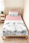 Pink Marble Modern Young Room Single Pique Set - White Gray 160X220 cm Quilted Bedspread - 4
