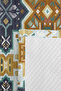 Turquoise Ethnic Geometric Single Pique Set - Bohemian Mustard Navy Blue 160X220 cm Bedspread - 7