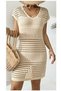 Women's Openwork Knitwear Beach Dress Stylish Summer Pareo Short Sleeve