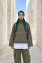 Tie-On Crepe Bonnet Turban, B-101, Green - 6
