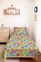Colorful Number Themed Children's Single Pique Set - Gray Turquoise Bohemian 160X220 cm Summer Bedspread - 4