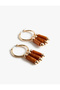 Steel Mixed Beaded Charm Hoop Earrings - X Melis Ağazat - 2