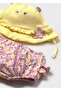 Newborn Baby Girl Shorts and Hat Set Yellow - 3