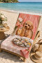 Coffee Color Dog Tableware Patterned 70X150 Beach Towel - 5
