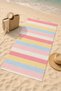 Pastel Colored Horizontal Stripe Patterned 70X150 Beach Towel - 5