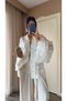 White Embroidered Lace-Up Brodered Kimono - 5096 - 4