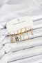 Gold Color Zircon Stone Chain and Pole Star Detail Women's Earring Set - Ebj260701W44176