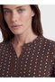 Gencc Quality with Lcw Grace Brown Combed Cotton Polka Dot Standard & Regular Short Sleeve Women's T-Shirt - 3