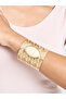 Gold-Tone Cuff Bracelet with Oval Stone Detail - 2