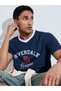 Men Oversized Football Jersey Contrast Rib T-Shirt