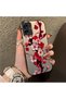 Samsung Galaxy A06 Compatible Silicone Edge Hard Back Case Couple Phone Case with Floral Pattern - 3