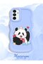 Samsung Galaxy A13 5g Compatible Case Camera Protector Blue Silicone Couple Phone Case Panda Pattern - 2