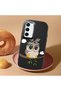 Samsung Galaxy S23 Fe Compatible Case Camera Protector Black Silicone Couple Phone Case Owl Patterned - 2