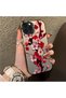 iPhone 15 Pro Max Compatible Silicone Edge Hard Back Case Couple Phone Case with Floral Pattern - 3