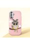 Samsung Galaxy M34 Compatible Case Camera Protective Pink Silicone Couple Phone Case Owl Patterned